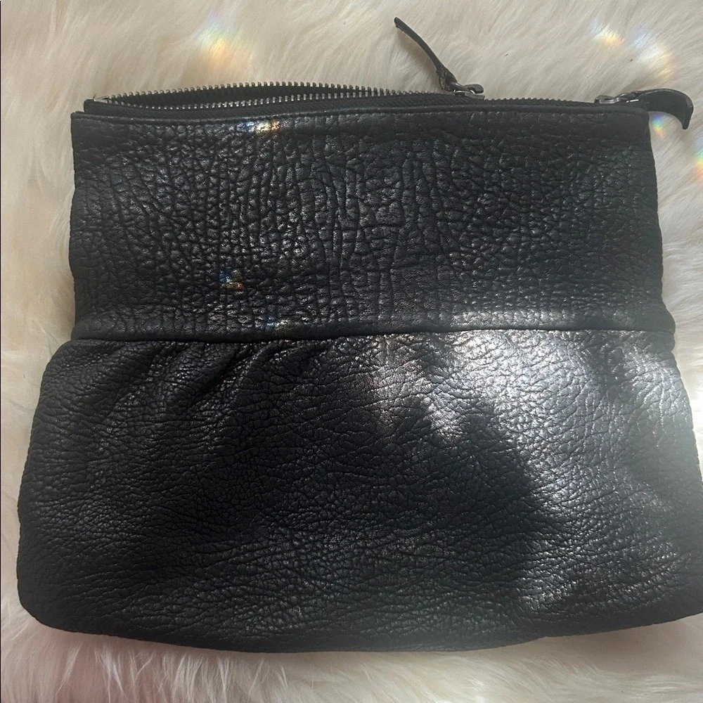 Thomas Wylde Black Textured Leather Clutch